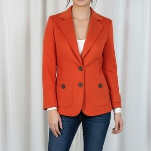 The Limited XS Bright Orange Notch Collar Button Closure Blazer Jacket